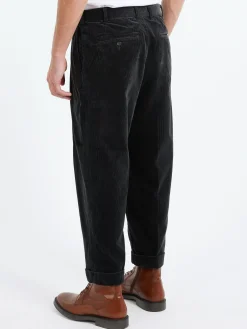BEAMS PLUS - 2 Pleat Corduroy Pants in Charcoal Grey