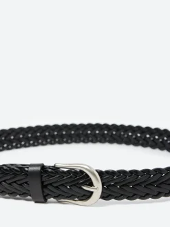 BEAMS PLUS - Braided Leather Belt in Black