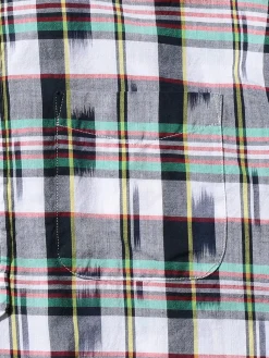 BEAMS PLUS - Classic Fit Ikat Madras Pullover Shirt in White