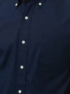BEAMS PLUS - Color Broad Short Sleeve Button Down Shirt in Navy