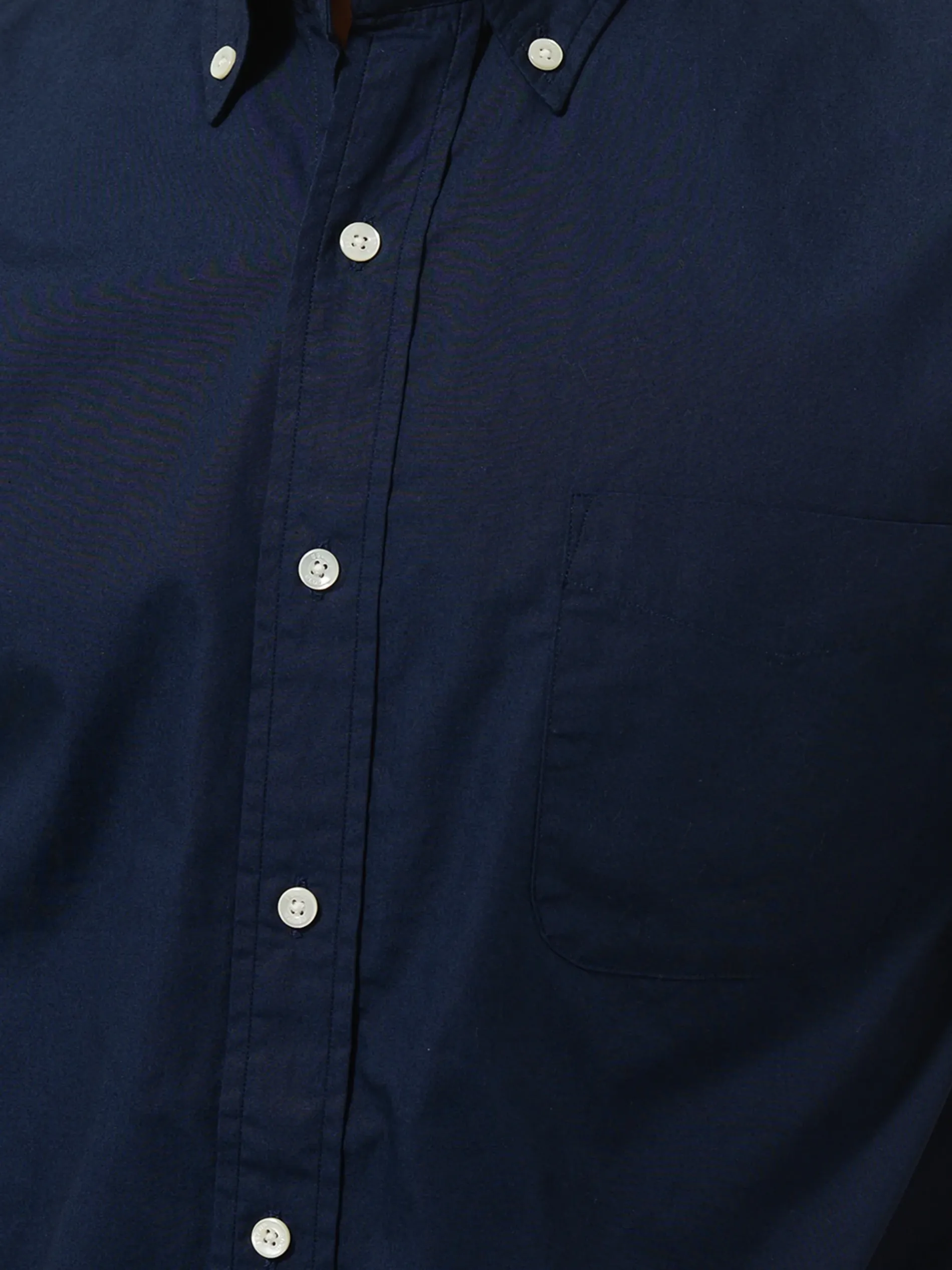 BEAMS PLUS - Color Broad Short Sleeve Button Down Shirt in Navy