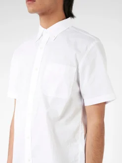 BEAMS PLUS - Color Broad Short Sleeve Button Down Shirt in White