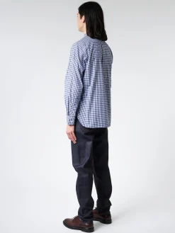 BEAMS PLUS - Gingham Check Button Down Shirt in Navy