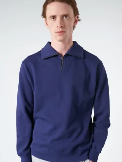 BEAMS PLUS - Half Zip Sweat in Navy