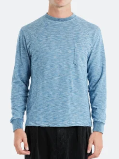 BEAMS PLUS - Indigo Slub Yarn Pocket Tee in Bleach