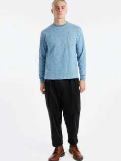BEAMS PLUS - Indigo Slub Yarn Pocket Tee in Bleach