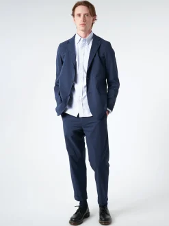 BEAMS PLUS - Ivy Seersucker Trousers in Navy Solid