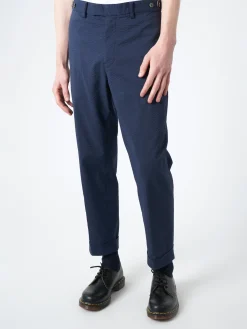 BEAMS PLUS - Ivy Seersucker Trousers in Navy Solid