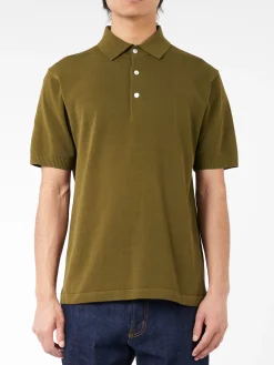 BEAMS PLUS - Knit Polo Shirt in Green