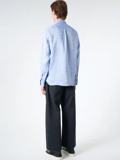 BEAMS PLUS - Linen Oxford Button Down in Blue