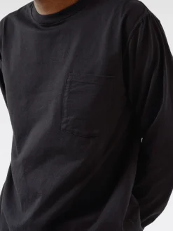 BEAMS PLUS - Long Sleeve Pocket Tee in Black