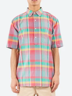 BEAMS PLUS - Madras Pullover Shirt in Pink