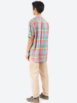 BEAMS PLUS - Madras Pullover Shirt in Pink