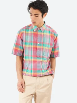 BEAMS PLUS - Madras Pullover Shirt in Pink
