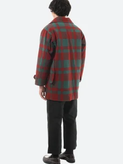 BEAMS PLUS - Mechanic Melton Hunting Coat in Red and Green Check
