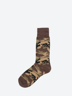 Beams Plus - Melange Camo Socks in Olive