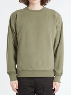 BEAMS PLUS - MIL Crew Fleece in Olive