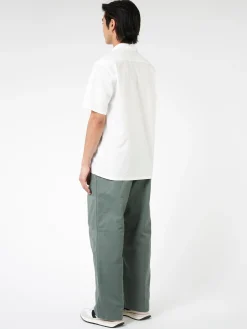 BEAMS PLUS - Pima Cotton Short Sleeve Open Collar Shirt in White