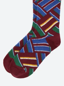 BEAMS PLUS - Regimental Socks in Wine