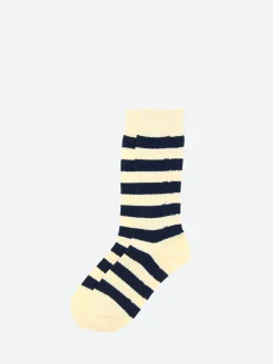 BEAMS PLUS - Rib Stripe Socks in White