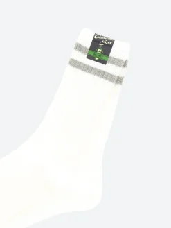 BEAMS PLUS - Schoolboy Socks in White/Grey