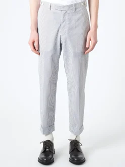 BEAMS PLUS - Seersucker Ivy Trousers in Blue Stripe