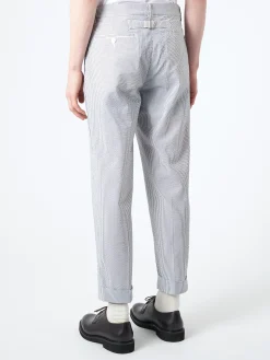 BEAMS PLUS - Seersucker Ivy Trousers in Blue Stripe