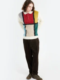 BEAMS PLUS - Shaggy Knit Polo in White