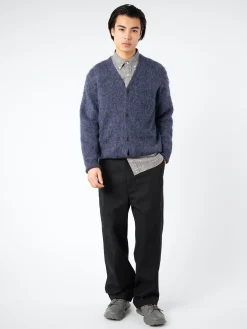 BEAMS PLUS - Stretch Mohair Cardigan in Navy