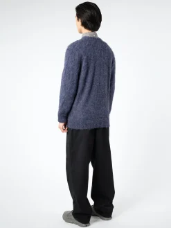 BEAMS PLUS - Stretch Mohair Cardigan in Navy