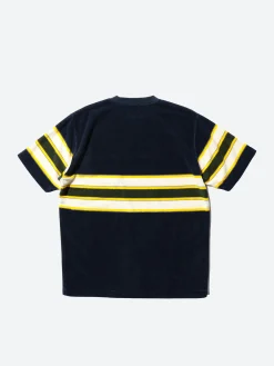 BEAMS PLUS - Stripe Pile Pocket Tee in Navy