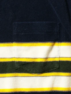 BEAMS PLUS - Stripe Pile Pocket Tee in Navy