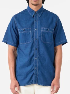 BEAMS PLUS - WORK Short Sleeve Shirt in Indigo