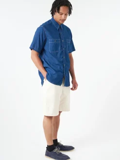 BEAMS PLUS - WORK Short Sleeve Shirt in Indigo