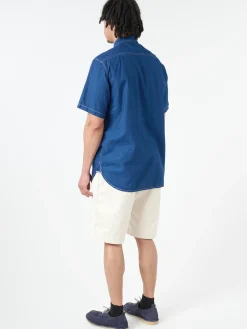 BEAMS PLUS - WORK Short Sleeve Shirt in Indigo
