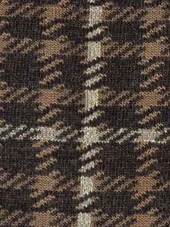 Bleuforêt - Check Pattern Wool Sock in Marmot (Brown)
