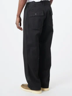 Blue Blue Japan - Cotton Tencel Twill Fatigue Pants in Black