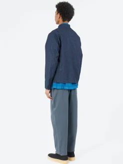 Blue Blue Japan - Herringbone Stand-Up Collar Jacket in Indigo