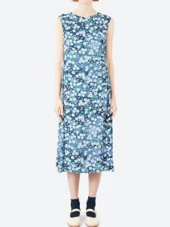 Blue Blue Japan - Nagare Sakura Dress in Dark Navy