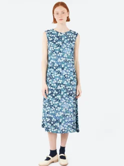 Blue Blue Japan - Nagare Sakura Dress in Dark Navy