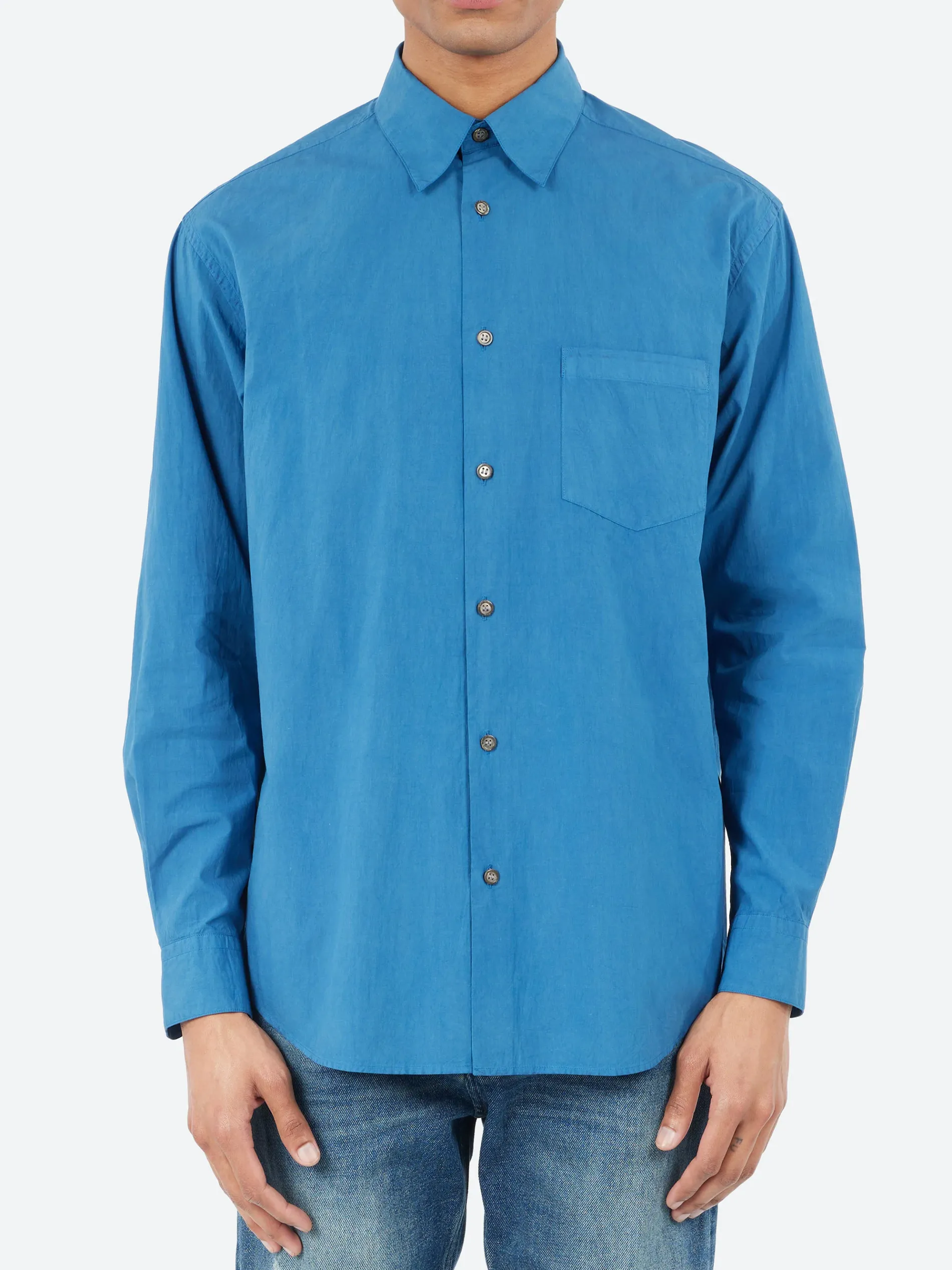 Blue Blue Japan - Organic Cotton Regular Collar Shirt in Indigo