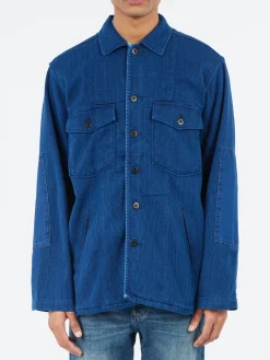 Blue Blue Japan - Sashiko Fatigue Shirt in Indigo