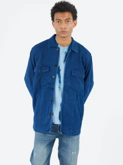 Blue Blue Japan - Sashiko Fatigue Shirt in Indigo