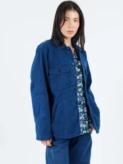 Blue Blue Japan - Sashiko Fatigue Shirt in Indigo