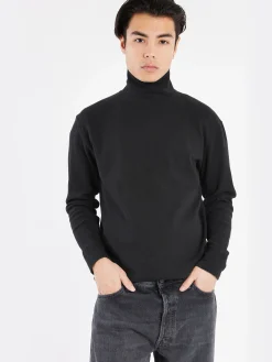 Blue Blue Japan - Teleco Stitch Turtleneck in Black