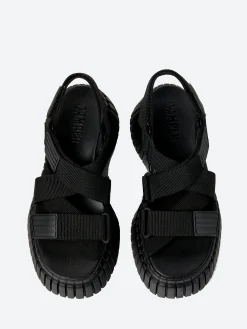 Camper - BCN Cross-Strap Sandal in Black