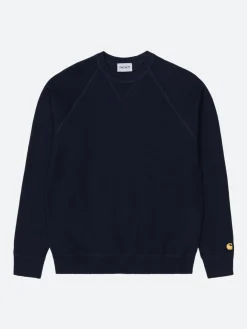 Carhartt WIP - Chase Sweater in Dark Navy and Gold