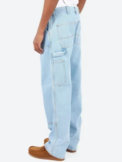 Carhartt WIP - Double Knee Pant in Blue Heavy Stone Bleach