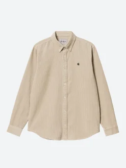 Carhartt WIP - L/S Madison Cord Shirt in Wall and Black