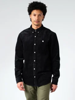 Carhartt WIP - L/S Madison Cord Shirt in Black/Wax